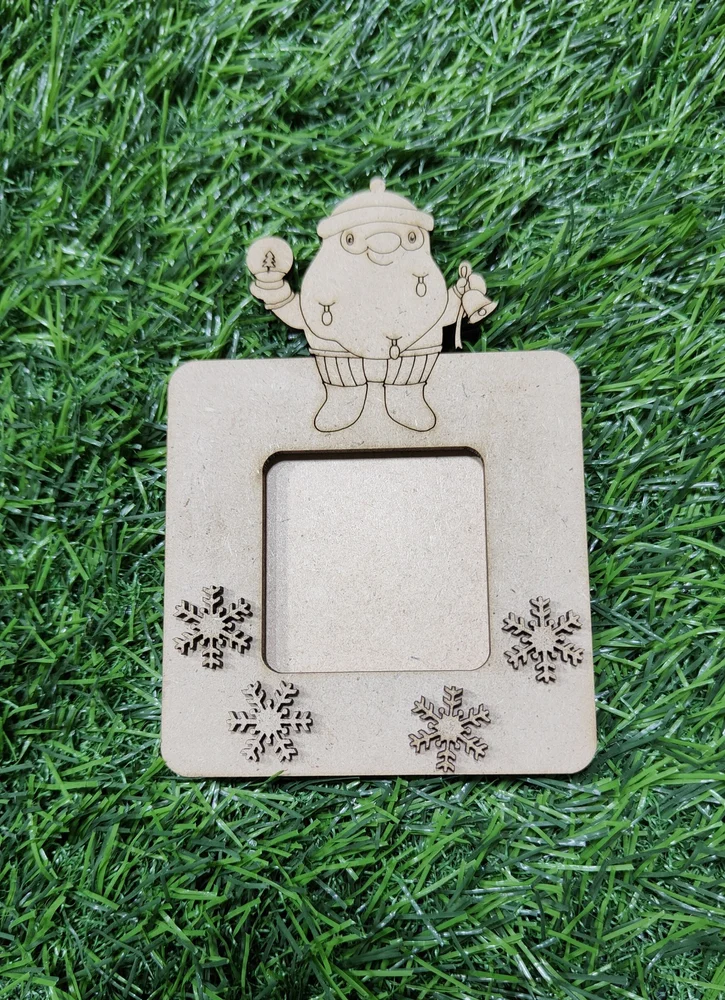 Square Wood Christmas Photo Frame magnet